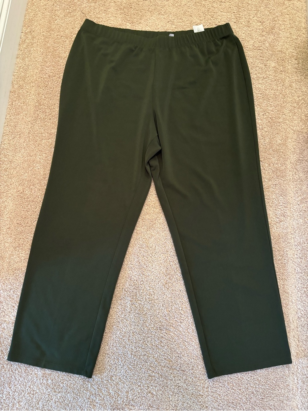Susan Graver Milano Knit Straight Leg Pull-OnPants Loden Green Size 2X